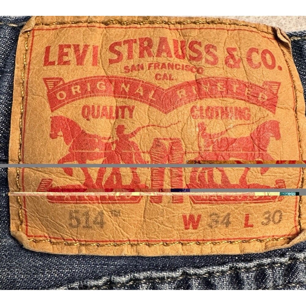 Levi’s 514 Jeans Distressed Blue Denim Pants Vintage Y2K Mens Size 34x30